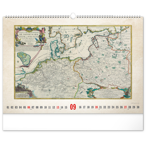 Fotografie k reklamnímu předmětu „NOTIQUE Nástěnný kalendář Staré mapy 2026, 48 x 33 cm“