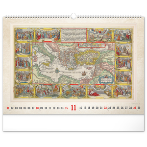 Fotografie k reklamnímu předmětu „NOTIQUE Nástěnný kalendář Staré mapy 2026, 48 x 33 cm“