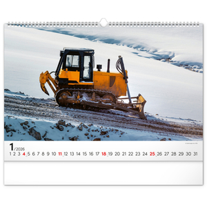 Fotografie k reklamnímu předmětu „NOTIQUE Nástěnný kalendář Stavební stroje 2026, 48 x 33 cm“