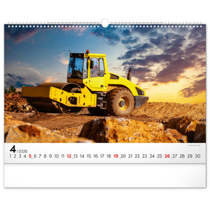 Fotografie k reklamnímu předmětu „NOTIQUE Nástěnný kalendář Stavební stroje 2026, 48 x 33 cm“