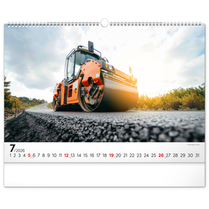 Fotografie k reklamnímu předmětu „NOTIQUE Nástěnný kalendář Stavební stroje 2026, 48 x 33 cm“