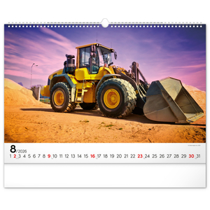 Fotografie k reklamnímu předmětu „NOTIQUE Nástěnný kalendář Stavební stroje 2026, 48 x 33 cm“