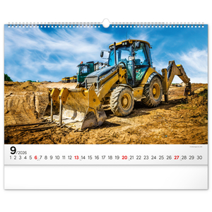 Fotografie k reklamnímu předmětu „NOTIQUE Nástěnný kalendář Stavební stroje 2026, 48 x 33 cm“
