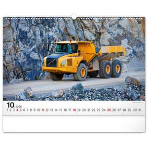 Fotografie k reklamnímu předmětu „NOTIQUE Nástěnný kalendář Stavební stroje 2026, 48 x 33 cm“
