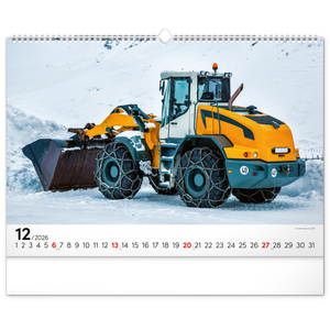 Fotografie k reklamnímu předmětu „NOTIQUE Nástěnný kalendář Stavební stroje 2026, 48 x 33 cm“