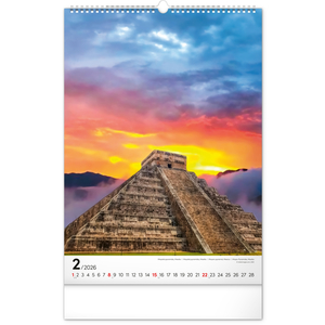 Fotografie k reklamnímu předmětu „NOTIQUE Nástěnný kalendář Světové monumenty 2026, 33 x 46 cm“