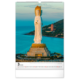Fotografie k reklamnímu předmětu „NOTIQUE Nástěnný kalendář Světové monumenty 2026, 33 x 46 cm“