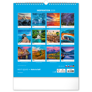Fotografie k reklamnímu předmětu „NOTIQUE Nástěnný kalendář Inspirace 2026, 30 x 34 cm“