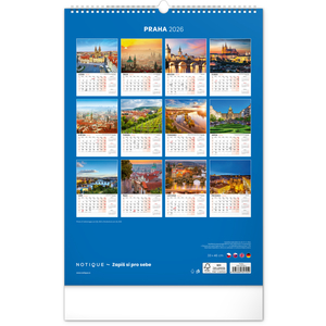 Fotografie k reklamnímu předmětu „NOTIQUE Nástěnný kalendář Praha 2026, 33 x 46 cm“