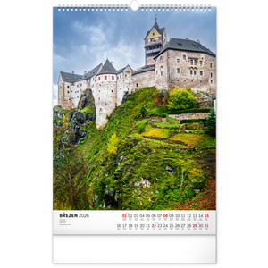Fotografie k reklamnímu předmětu „NOTIQUE Nástěnný kalendář Hrady a zámky 2026, 33 x 46 cm“