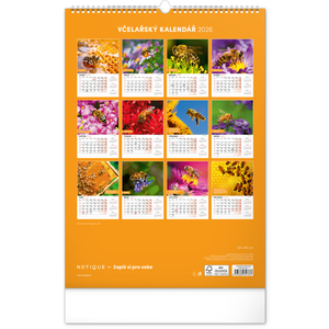 Fotografie k reklamnímu předmětu „NOTIQUE Nástěnný Včelařský kalendář 2026, 33 x 46 cm“