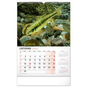 Fotografie k reklamnímu předmětu „NOTIQUE Nástěnný kalendář Rybářský 2026, 33 x 46 cm“