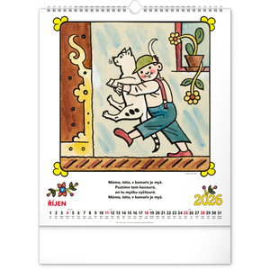 Fotografie k reklamnímu předmětu „NOTIQUE Nástěnný kalendář Josef Lada – Říkadla 2026, 30 x 34 cm“