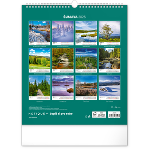 Fotografie k reklamnímu předmětu „NOTIQUE Nástěnný kalendář Šumava 2026, 30 x 34 cm“
