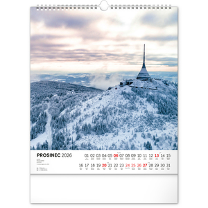 Fotografie k reklamnímu předmětu „NOTIQUE Nástěnný kalendář Toulky českou krajinou 2026, 30 x 34 cm“
