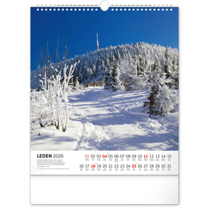 Fotografie k reklamnímu předmětu „NOTIQUE Nástěnný kalendář Česká republika 2026, 30 x 34 cm“