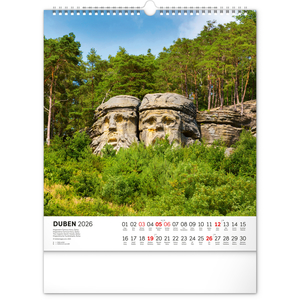 Fotografie k reklamnímu předmětu „NOTIQUE Nástěnný kalendář Česká republika 2026, 30 x 34 cm“