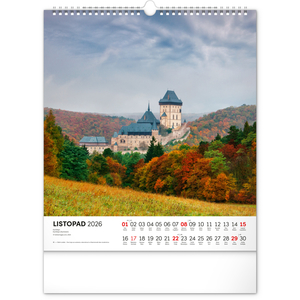 Fotografie k reklamnímu předmětu „NOTIQUE Nástěnný kalendář Česká republika 2026, 30 x 34 cm“
