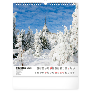 Fotografie k reklamnímu předmětu „NOTIQUE Nástěnný kalendář Česká republika 2026, 30 x 34 cm“