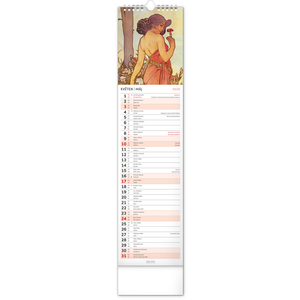 Fotografie k reklamnímu předmětu „NOTIQUE Nástěnný kalendář Alfons Mucha 2026, 12 x 48 cm“