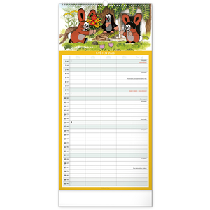 Fotografie k reklamnímu předmětu „NOTIQUE Nástěnný kalendář Rodinný plánovací Krteček 2026, 21 x 42 cm“