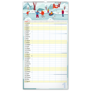 Fotografie k reklamnímu předmětu „NOTIQUE Nástěnný kalendář Rodinný plánovací XXL 2026, 33 x 64 cm“