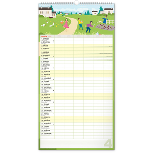 Fotografie k reklamnímu předmětu „NOTIQUE Nástěnný kalendář Rodinný plánovací XXL 2026, 33 x 64 cm“