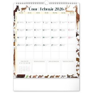 Fotografie k reklamnímu předmětu „NOTIQUE Nástěnný plánovací kalendář Animalium 2026, 30 x 34 cm“