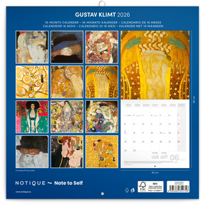 Fotografie k reklamnímu předmětu „NOTIQUE Poznámkový kalendář Gustav Klimt 2026, 30 x 30 cm“