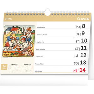 Fotografie k reklamnímu předmětu „NOTIQUE Stolní kalendář Josef Lada s extra velkým kalendáriem 2026, 30 x 21 cm“