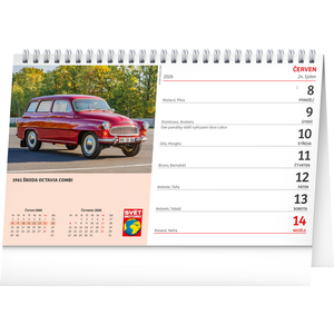 Fotografie k reklamnímu předmětu „NOTIQUE Stolní kalendář Svět motorů 2026, 23,1 x 14,5 cm“