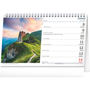 Fotografie k reklamnímu předmětu „NOTIQUE Stolní kalendář Až na vrcholky hor 2026, 23,1 x 14,5 cm“