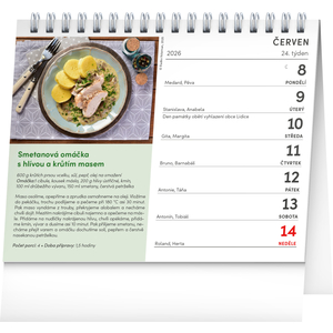 Fotografie k reklamnímu předmětu „NOTIQUE Stolní kalendář Česká kuchyně 2026, 16,5 x 13 cm“