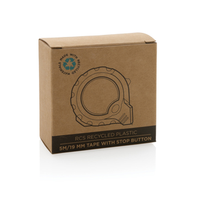 Fotografie k reklamnímu předmětu „Svinovací metr 5m/19mm se stop funkcí z RCS recykl. plastu“