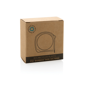 Fotografie k reklamnímu předmětu „Svinovací metr 5m/19mm z RCS recykl. plastu a bambusu“