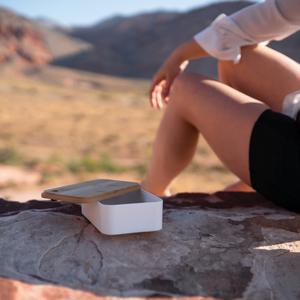 Fotografie k reklamnímu předmětu „Krabička na jídlo z RCS recykl. plastu s bambusovým víkem“