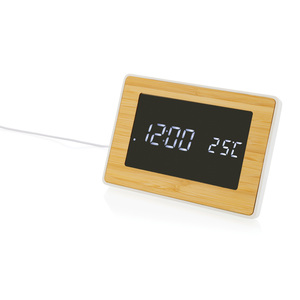 Fotografie k reklamnímu předmětu „LED hodiny Utah z RCS rec. plastu a bambusu“