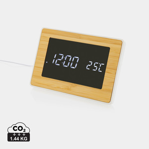 Fotografie reklamního předmětu „LED hodiny Utah z RCS rec. plastu a bambusu“