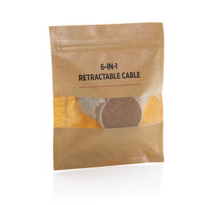 Fotografie k reklamnímu předmětu „Svinovací kabel 6 v 1 z korku a pšenice“