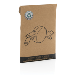 Fotografie k reklamnímu předmětu „Svinovací kabel 6 v 1 Ontario z RCS recyklovaného plastu“