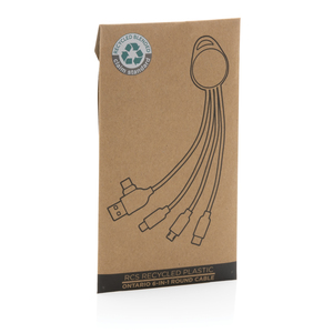 Fotografie k reklamnímu předmětu „Kapesní nabíjecí kabel 6 v 1 Ontario z RCS recykl. plastu“