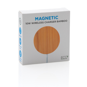 Fotografie k reklamnímu předmětu „Bambusová magnetická bezdrátová nabíječka 10W“