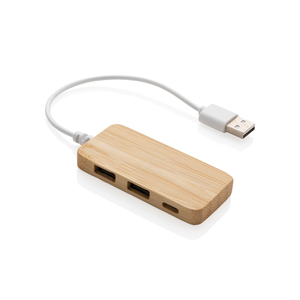 Fotografie k reklamnímu předmětu „Bambusový USB hub s USB C“