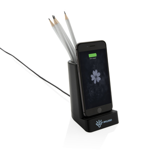 Fotografie k reklamnímu předmětu „Light up bezdrátově nabíjecí stojánek na telefon a pera 5W“