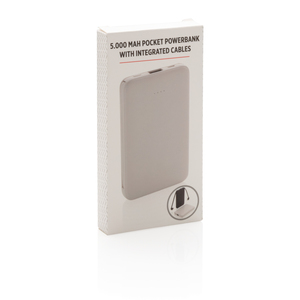 Fotografie k reklamnímu předmětu „Kapesní powerbanka 5 000 mAh s integrovaným kabelem“