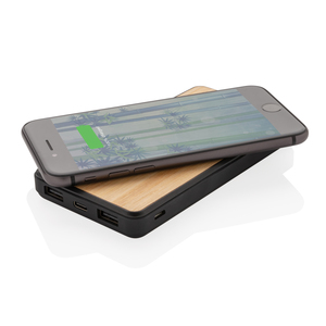 Fotografie k reklamnímu předmětu „Bezdrátová powerbanka 8 000 mAh z bambusu a RCS Rplastu“