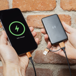 Fotografie k reklamnímu předmětu „Bezdrátová powerbanka 5000 mAh 5W z RCS recykl. plastu“