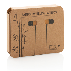 Fotografie k reklamnímu předmětu „Bambusová bezdrátová sluchátka do uší“