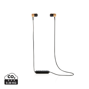Fotografie reklamního předmětu „Bambusová bezdrátová sluchátka do uší“