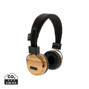 Fotografie reklamního předmětu „Bambusová bezdrátová sluchátka“